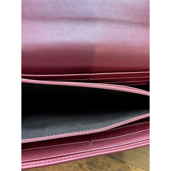 GUCCI Women’s OPHIDIA CONTINENTAL WALLET With Purple Leather Trim & Heart Charms - Picture 4 of 14